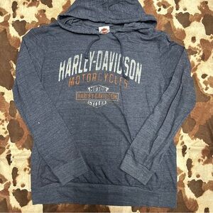 Harley-Davidson Blue and Orange Hoodie